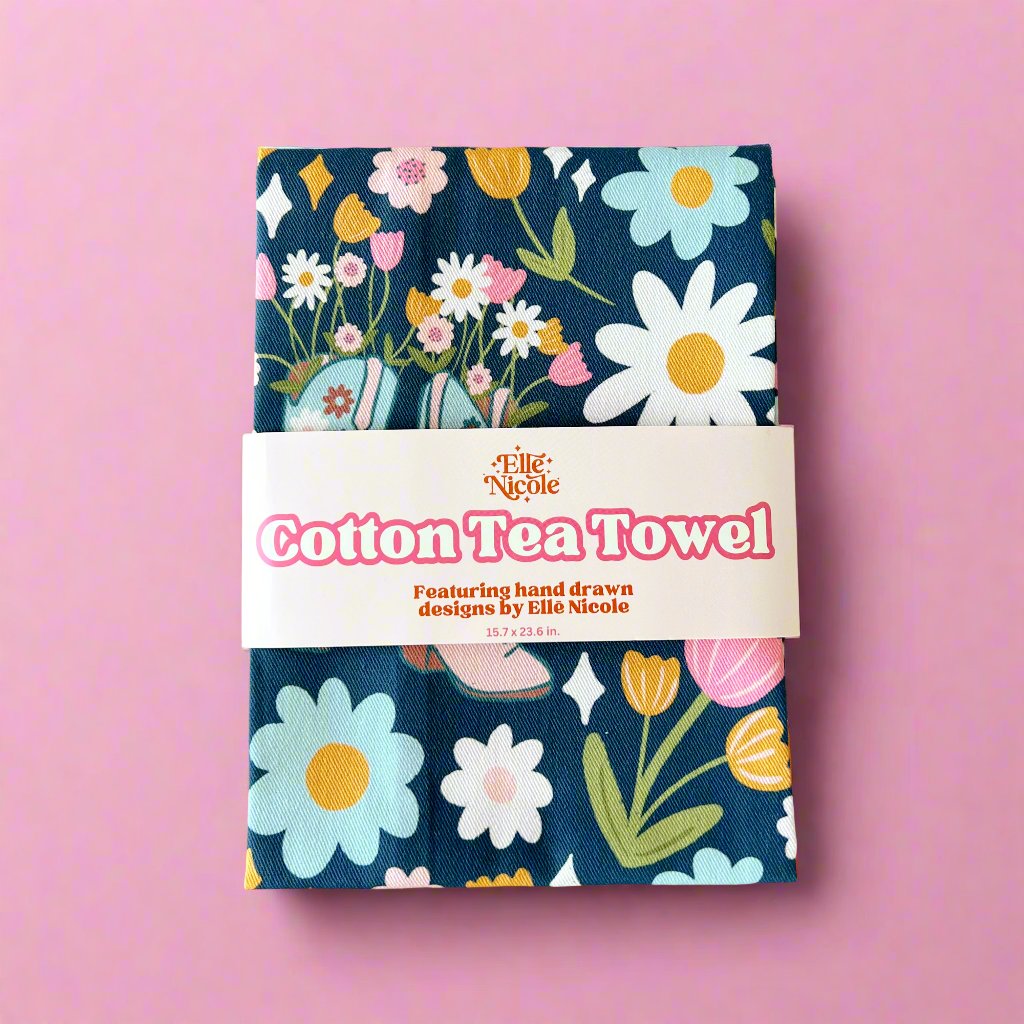 Cotton Tea Towel - Boots & Bouquets