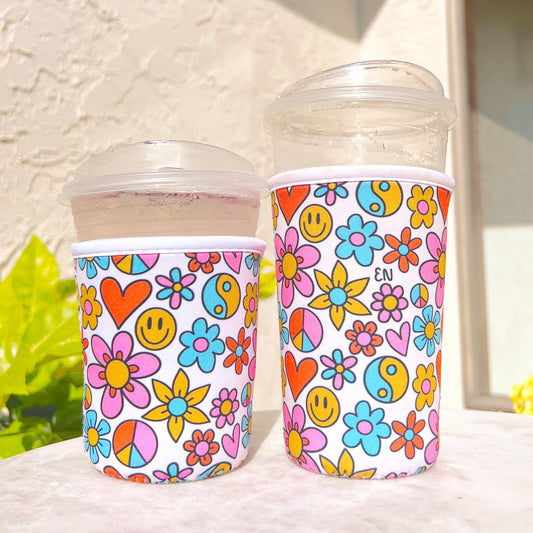 Coffee Cup Cover - Funky Florals