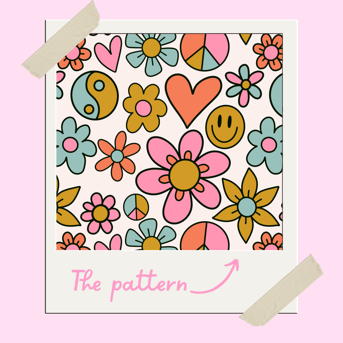 Satin Scrunchie - Funky Floral Pattern
