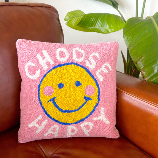 Hooked Pillow - Choose Happy