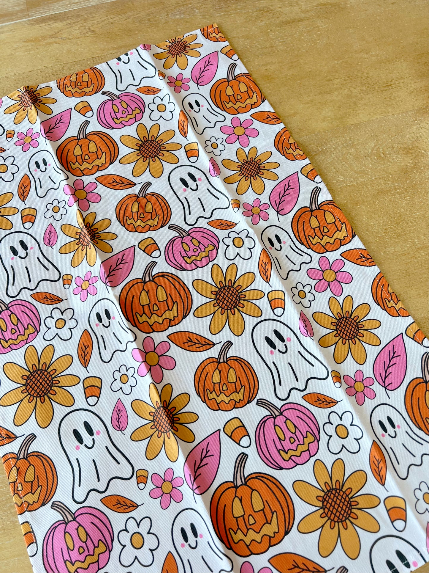 Cotton Tea Towel - Spooky Doodle