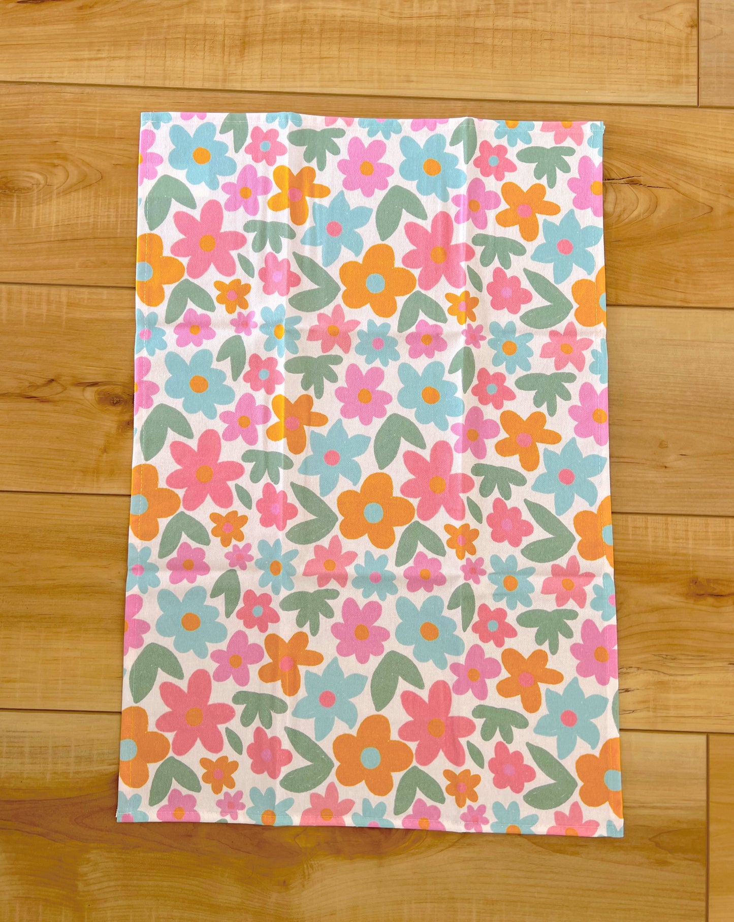 Cotton Tea Towel - Sage Bloom