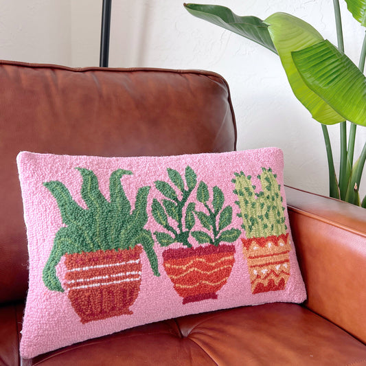 Hooked Pillow - House Plants