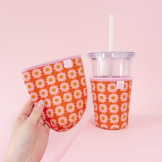 Coffee Cup Cover -  Boho Florals - Iced Drink Sleeve