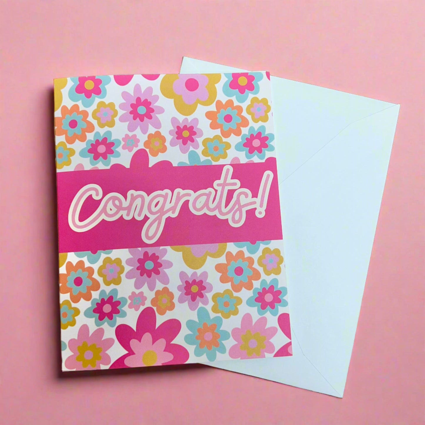 Greeting Card - Congrats Groovy Florals