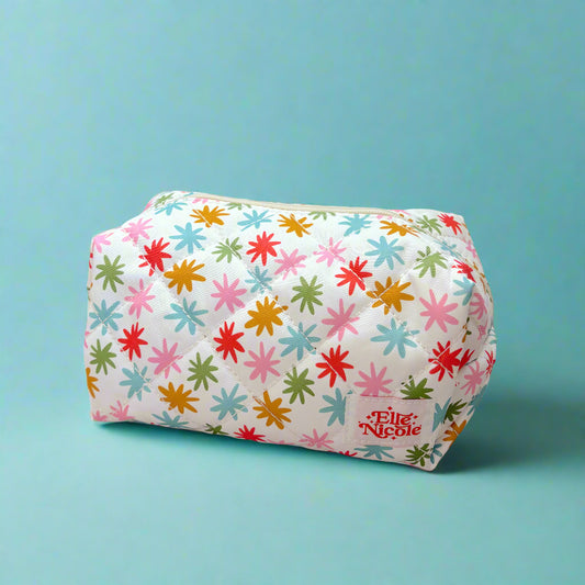 Quilted Cosmetic / Pencil Bag - Rainbow Stars