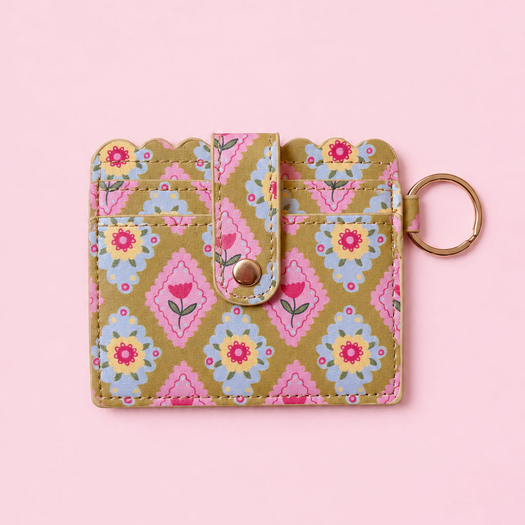 Keychain Wallet - Argyle Floral