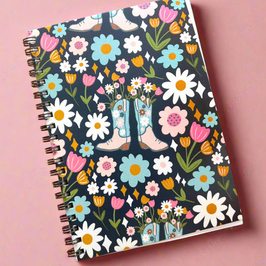 5 x 7in Notebook - Boots & Bouquets