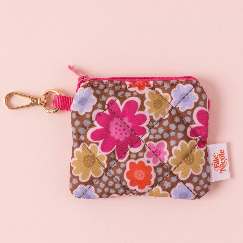 Quilted Coin Purse Keychain - Caroline Cosmos