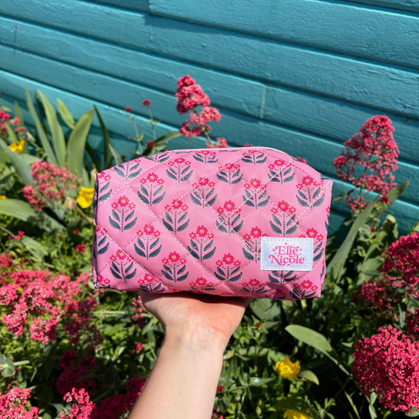Quilted Cosmetic / Pencil Bag - Whimsy Floral