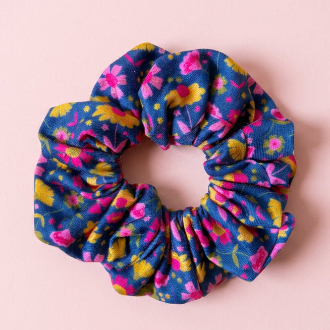 Scrunchie - Midnight Summer Blooms *new & improved extra soft fabric*