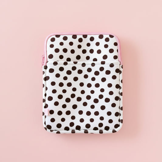 E-reader / Tablet Sleeve - Brown Polka Dots
