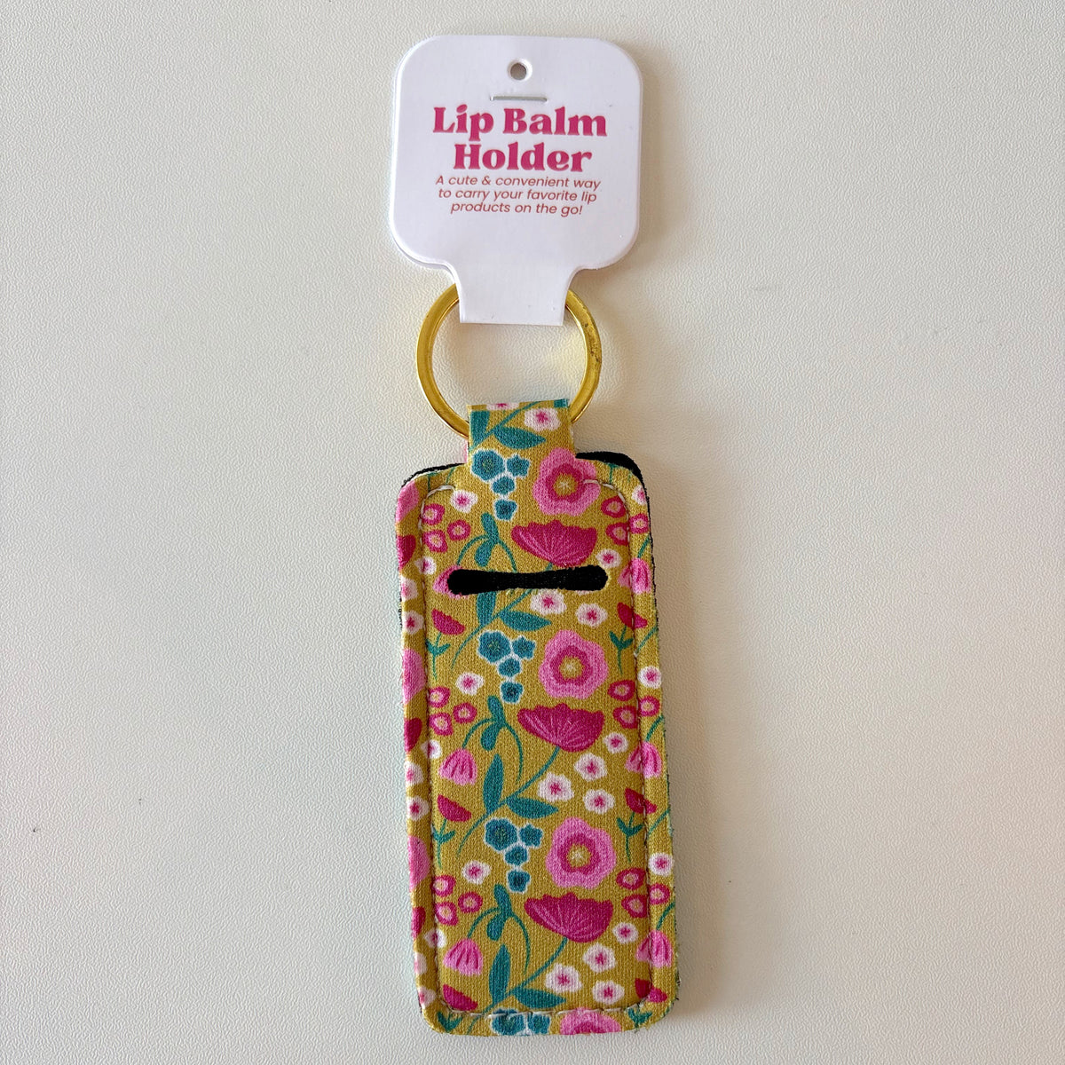 Lip Balm Keychain Holder - Mustard Meadows