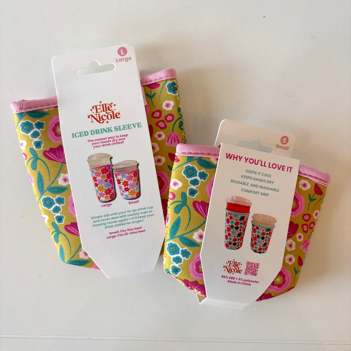 Coffee Cup Cover - Mustard Meadow - Iced Drink Sleeve
