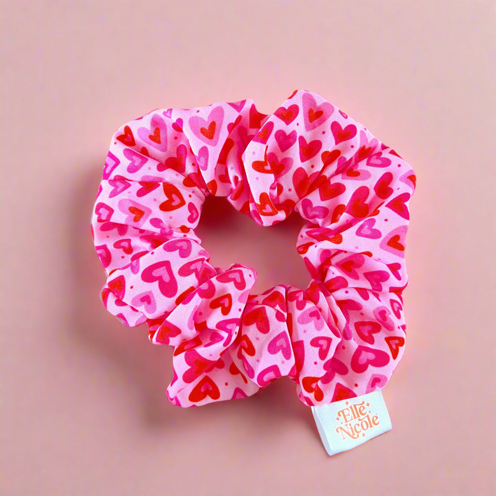 Scrunchie - Pink Hearts