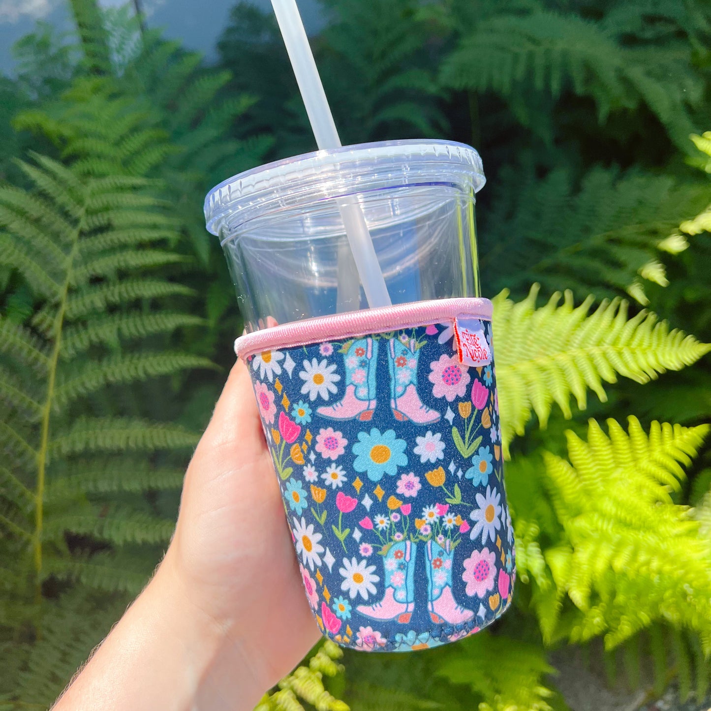 Coffee Cup Cover - Boots & Bouquets - Iced Drink Sleeve