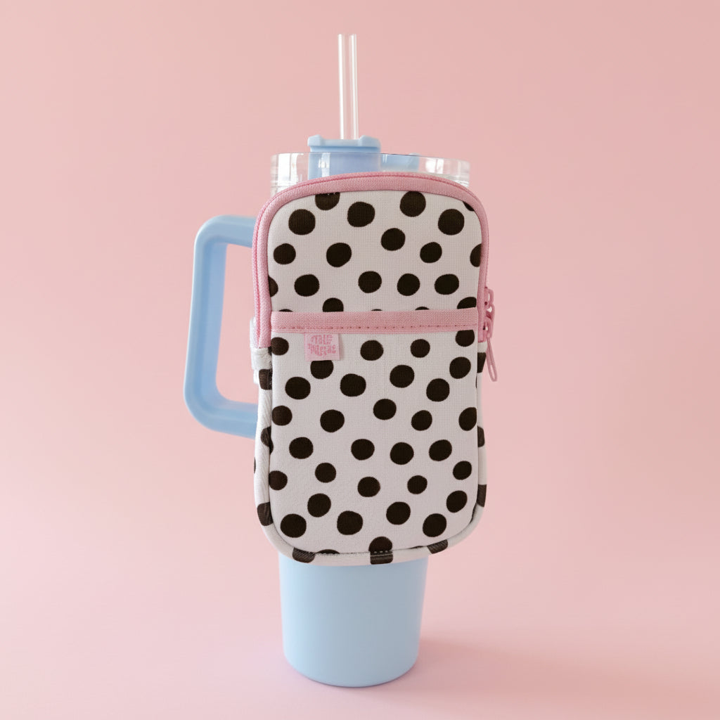 Water Bottle Backpack - Brown Polka Dots *new & improved*