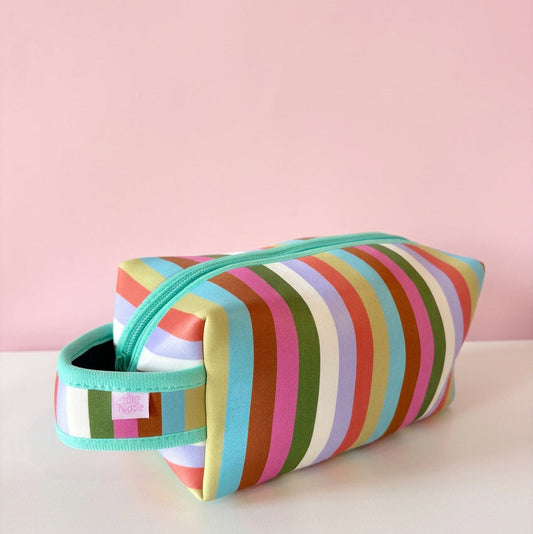 Cosmetic Bag - Retro Rainbow Stripes