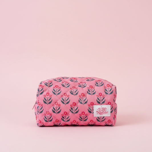Quilted Cosmetic / Pencil Bag - Whimsy Floral