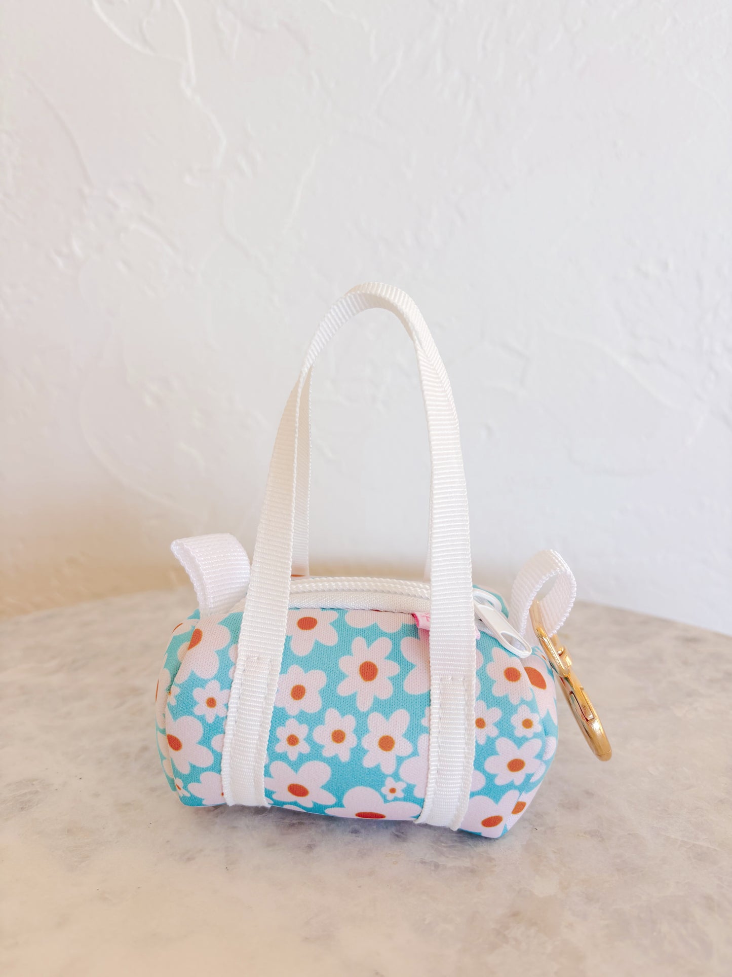 Bag Charm - Mini Purse Keychain - Blue Daisy