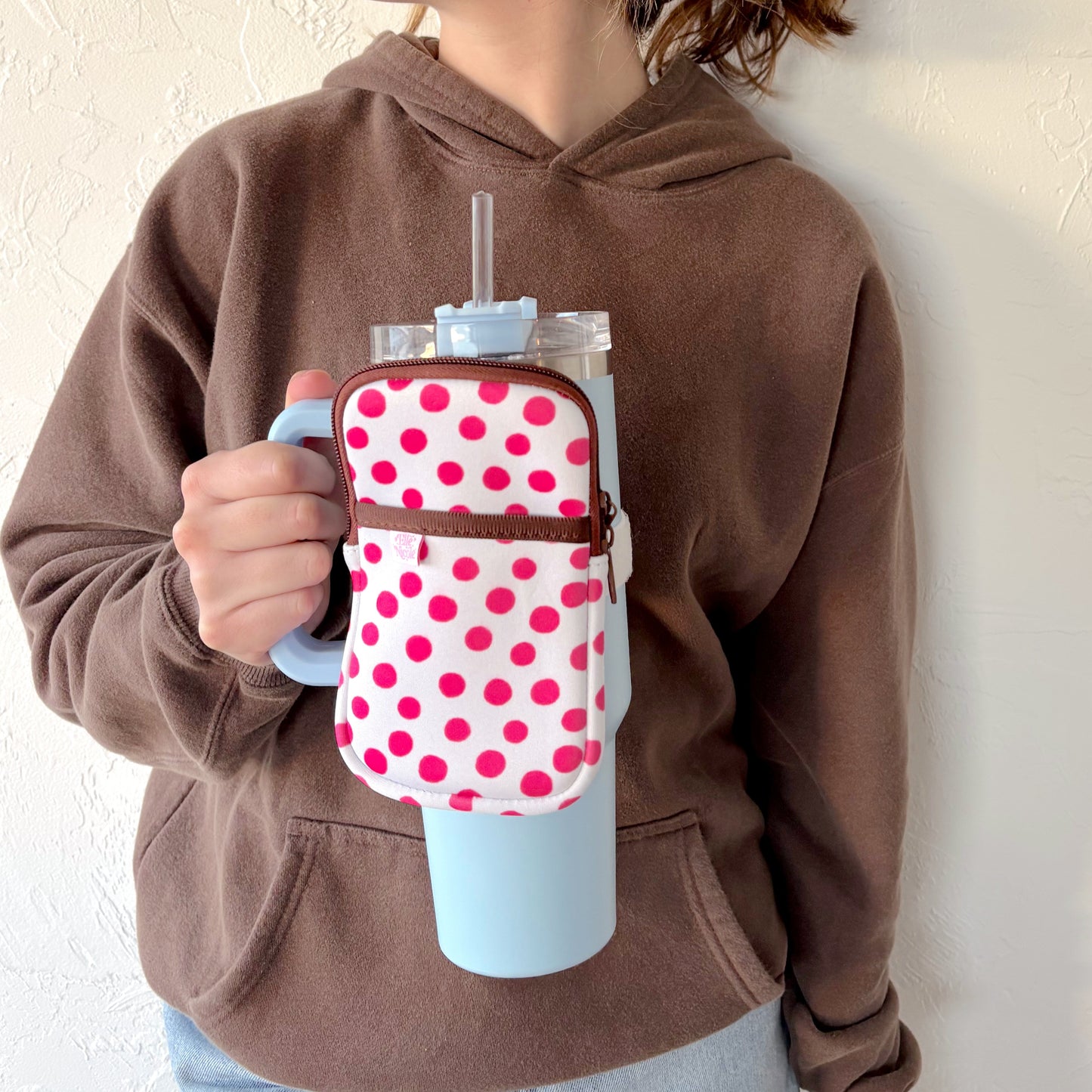 Water Bottle Backpack - Pink Polka Dots *new & improved*