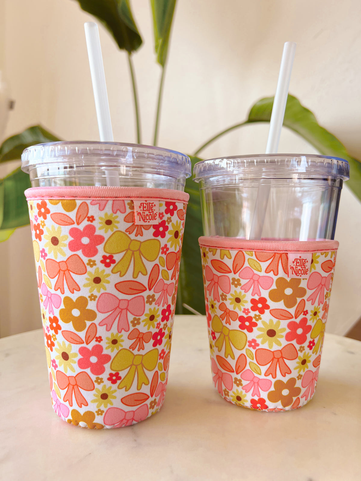 Coffee Cup Cover - Fall Bows - Iced Drink