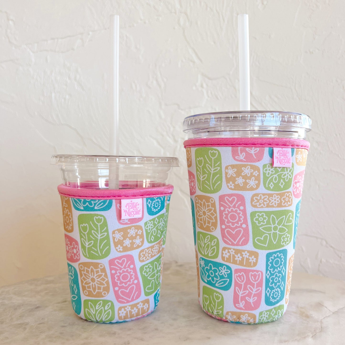 Coffee Cup Cover - Blocked Floral