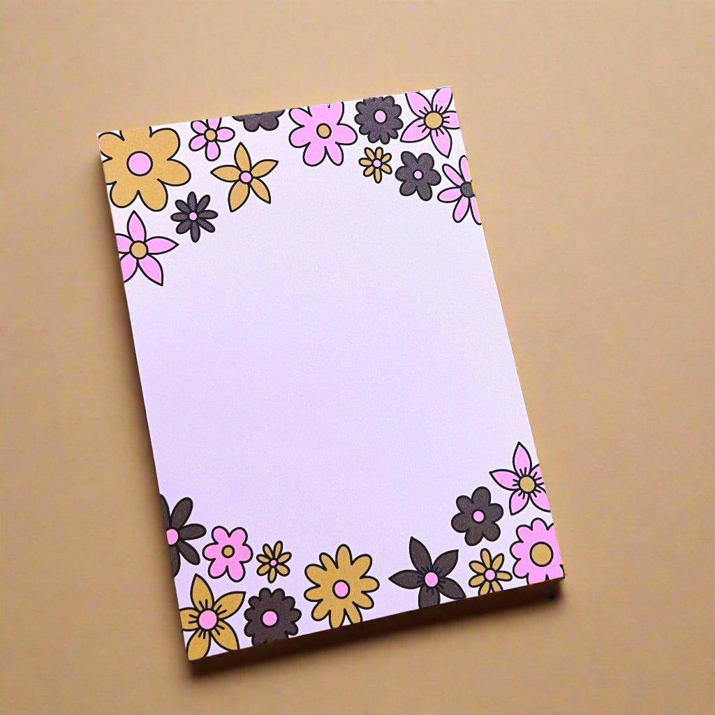 4x5.5in Notepad - Espresso Florals