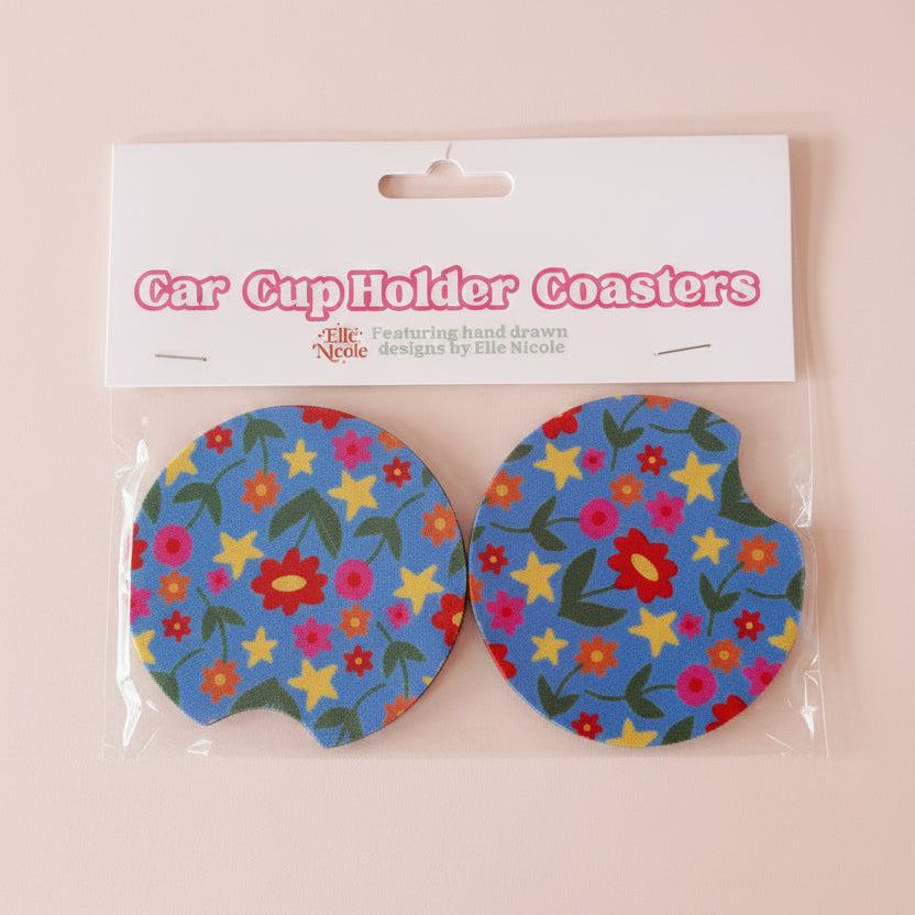 Car Cupholder Coasters - Nicole's Poppies