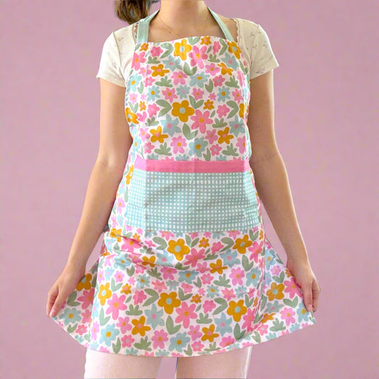100% Cotton Apron - Sage Bloom