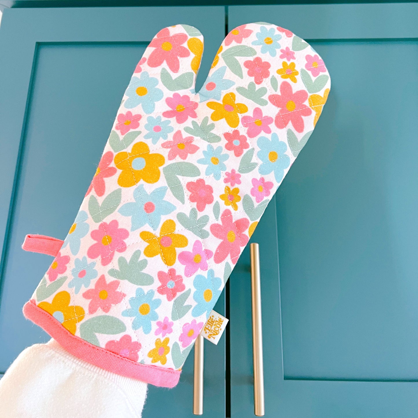 Oven Mitt + Pot holder Set - Sage Bloom