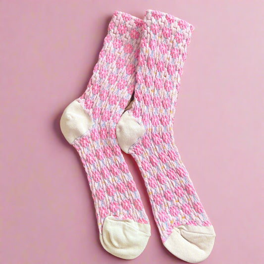 Pink + Cream Socks