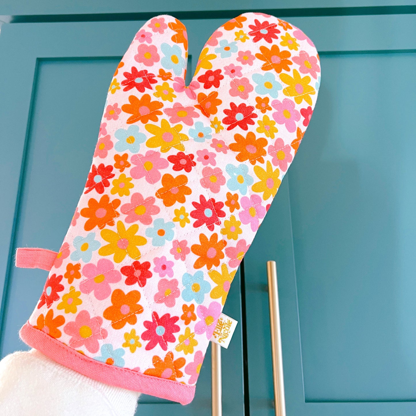 Oven Mitt + Pot holder Set - Retro Floral