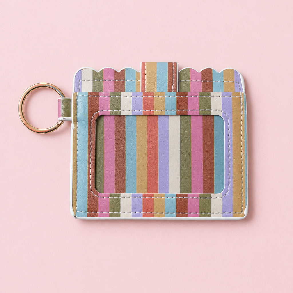 Keychain Wallet - Retro Rainbow Stripes