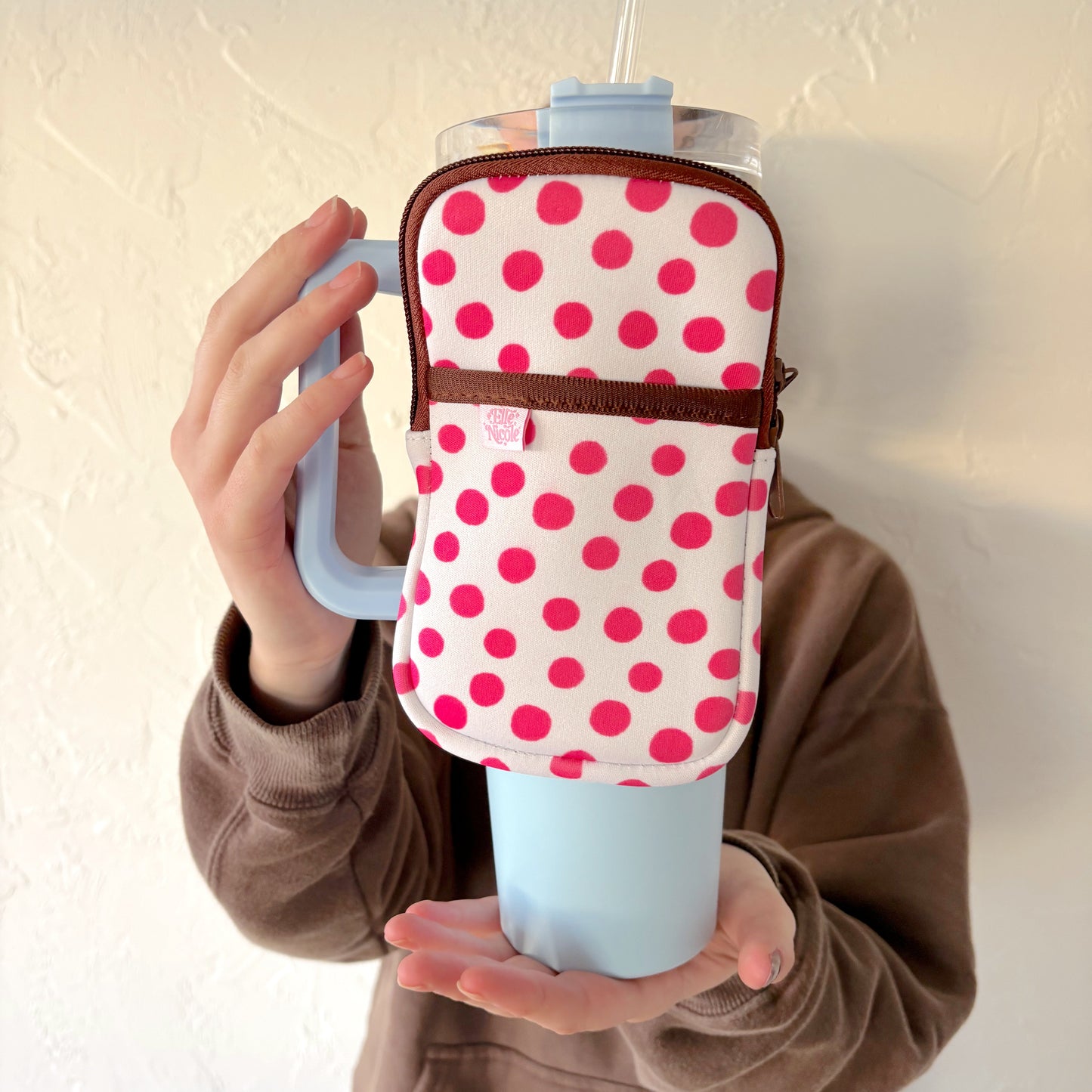 Water Bottle Backpack - Pink Polka Dots *new & improved*