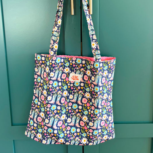 Tote Bag - Boots & Bouquets (mis-print sale)