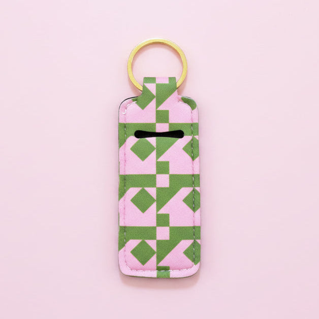Lip Balm Keychain Holder - Cozy Quilt