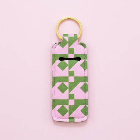 Lip Balm Keychain Holder - Cozy Quilt