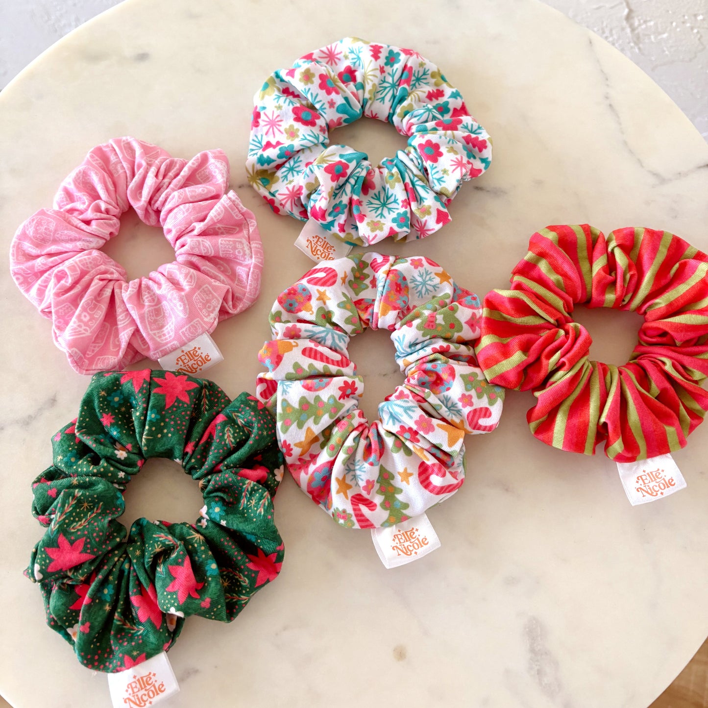 Scrunchie - Holiday Stripes *new & improved extra soft fabric*