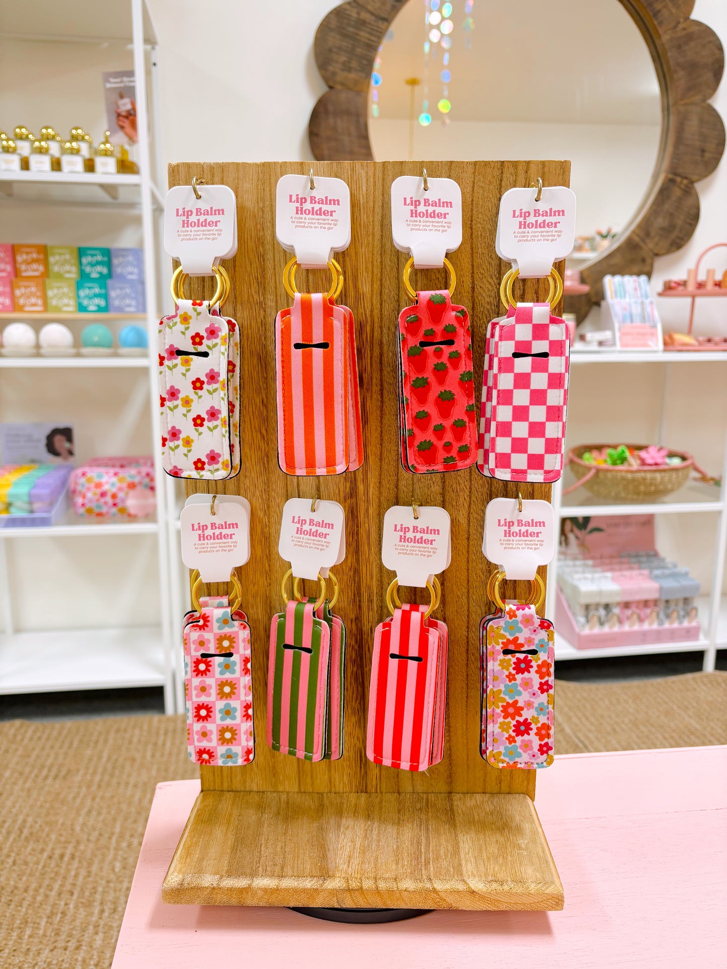Lip Balm Keychain Holder - Mod Floral