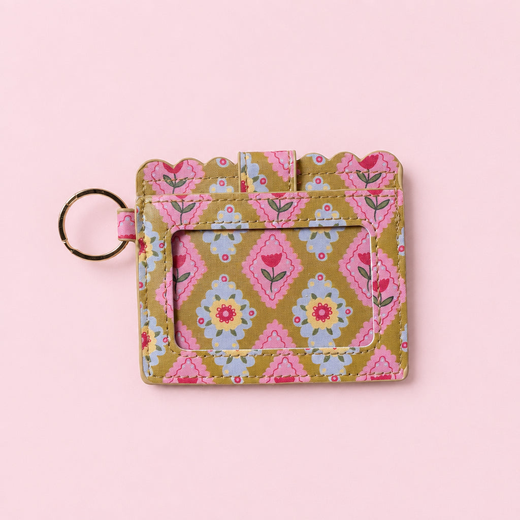 Keychain Wallet - Argyle Floral