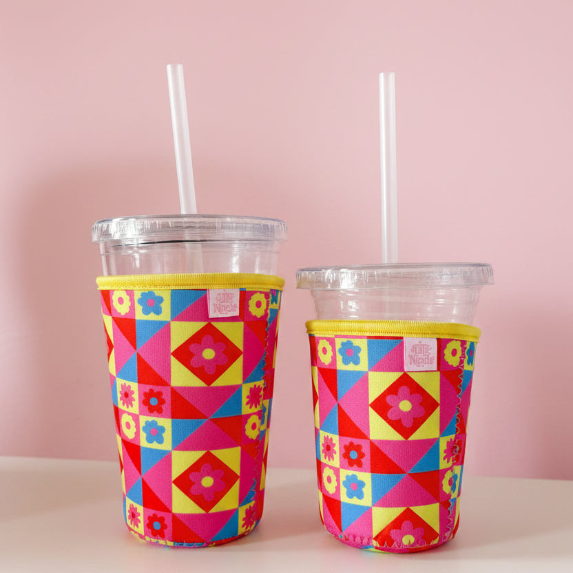 Coffee Cup Cover - Kaleidoscope Quilt - Iced Drink Sleeve