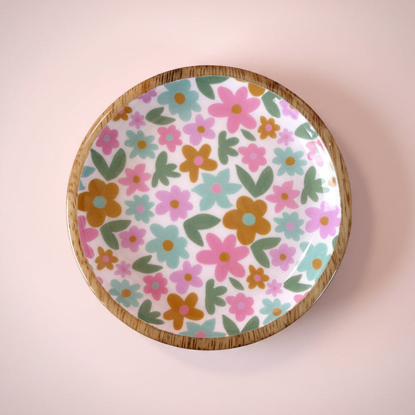 Mango Wood Trinket Dish - Sage Bloom