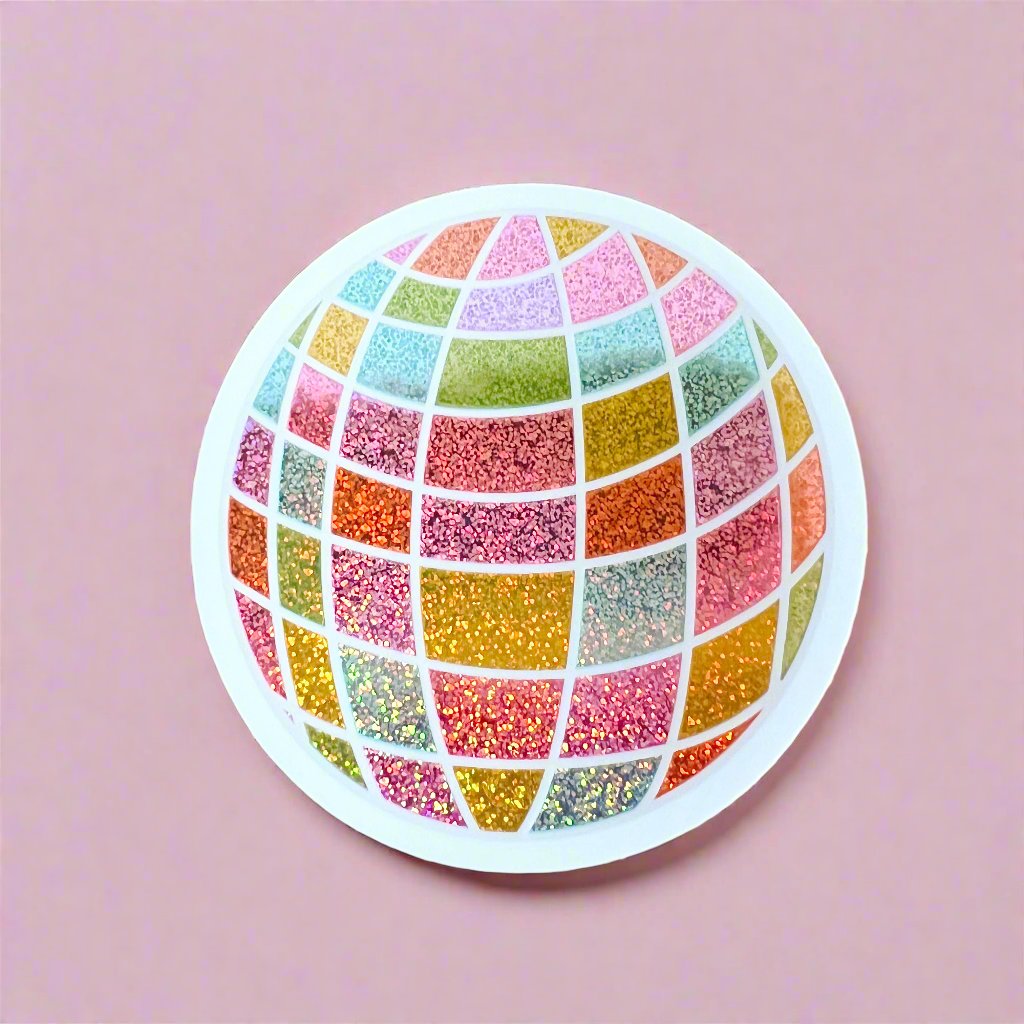 Glitter Disco Ball Sticker