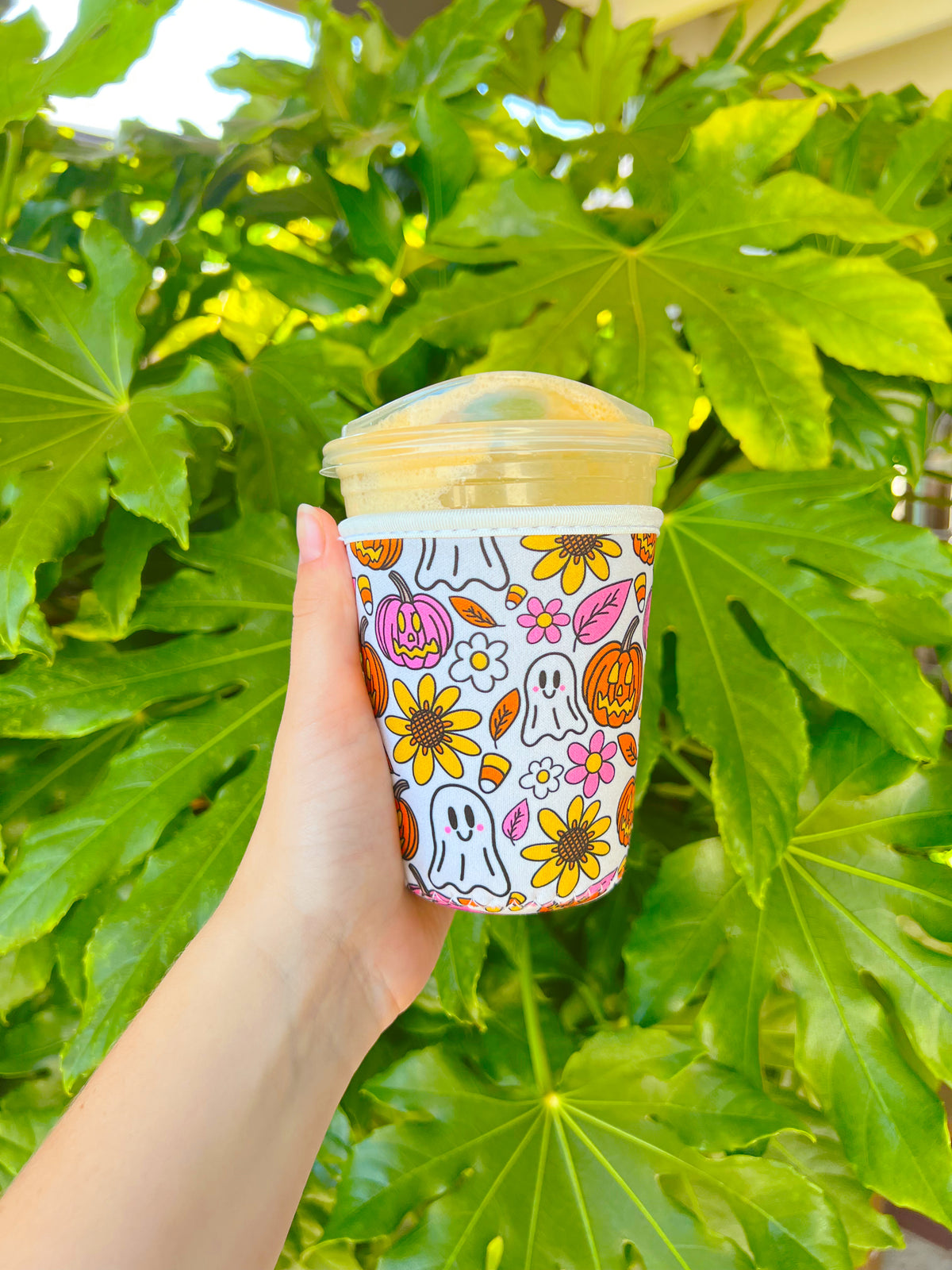 Coffee Cup Cover - Spooky Doodle - Iced Drink Sleeve