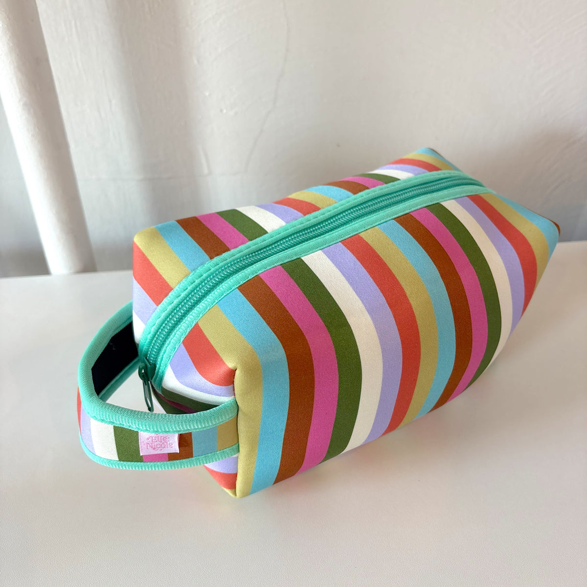Cosmetic Bag - Retro Rainbow Stripes