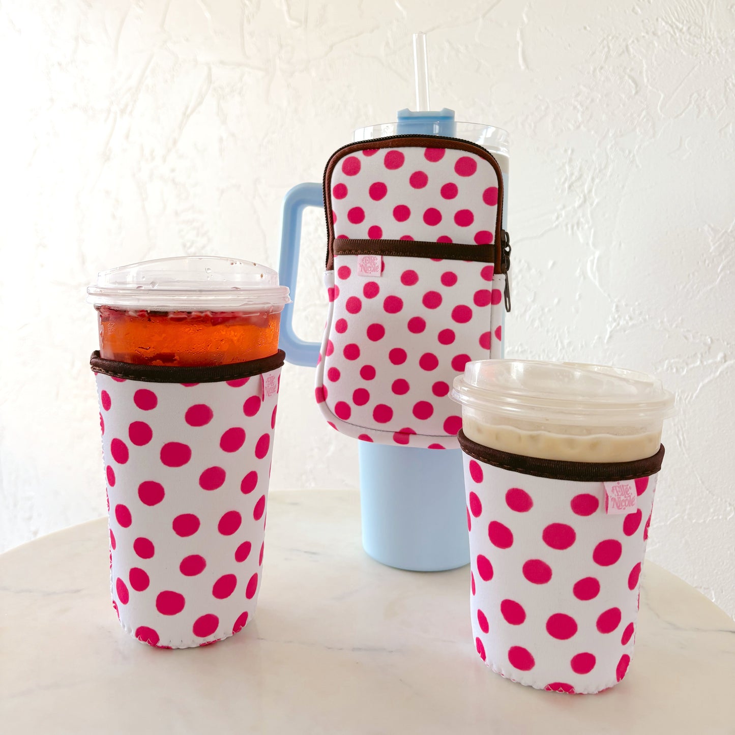 Water Bottle Backpack - Pink Polka Dots *new & improved*