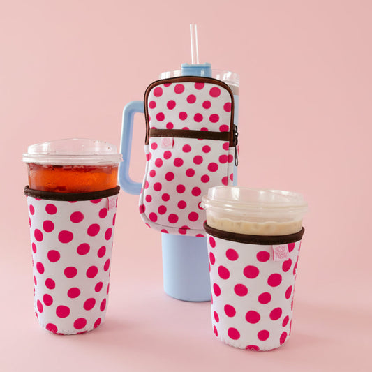 Water Bottle Backpack - Pink Polka Dots *new & improved*