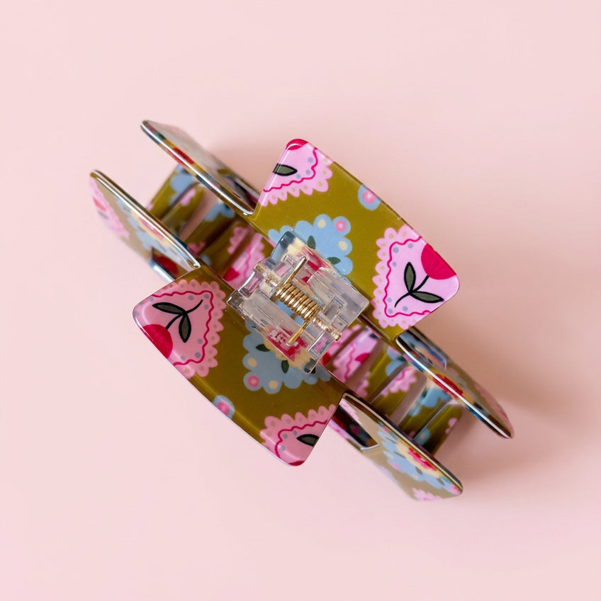 Hair Claw Clip - Argyle Floral