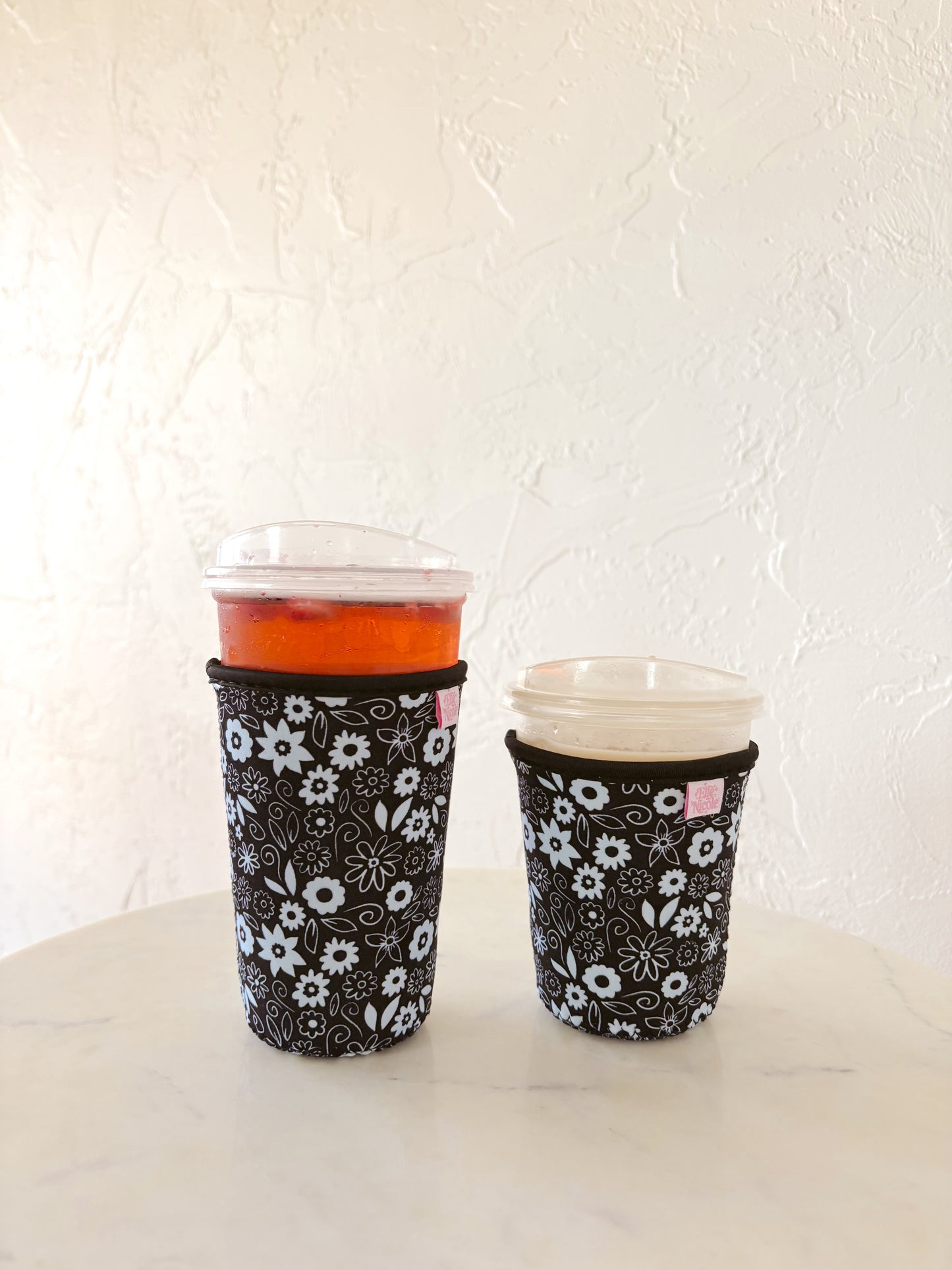 Coffee Cup Cover - Thankful Florals Black